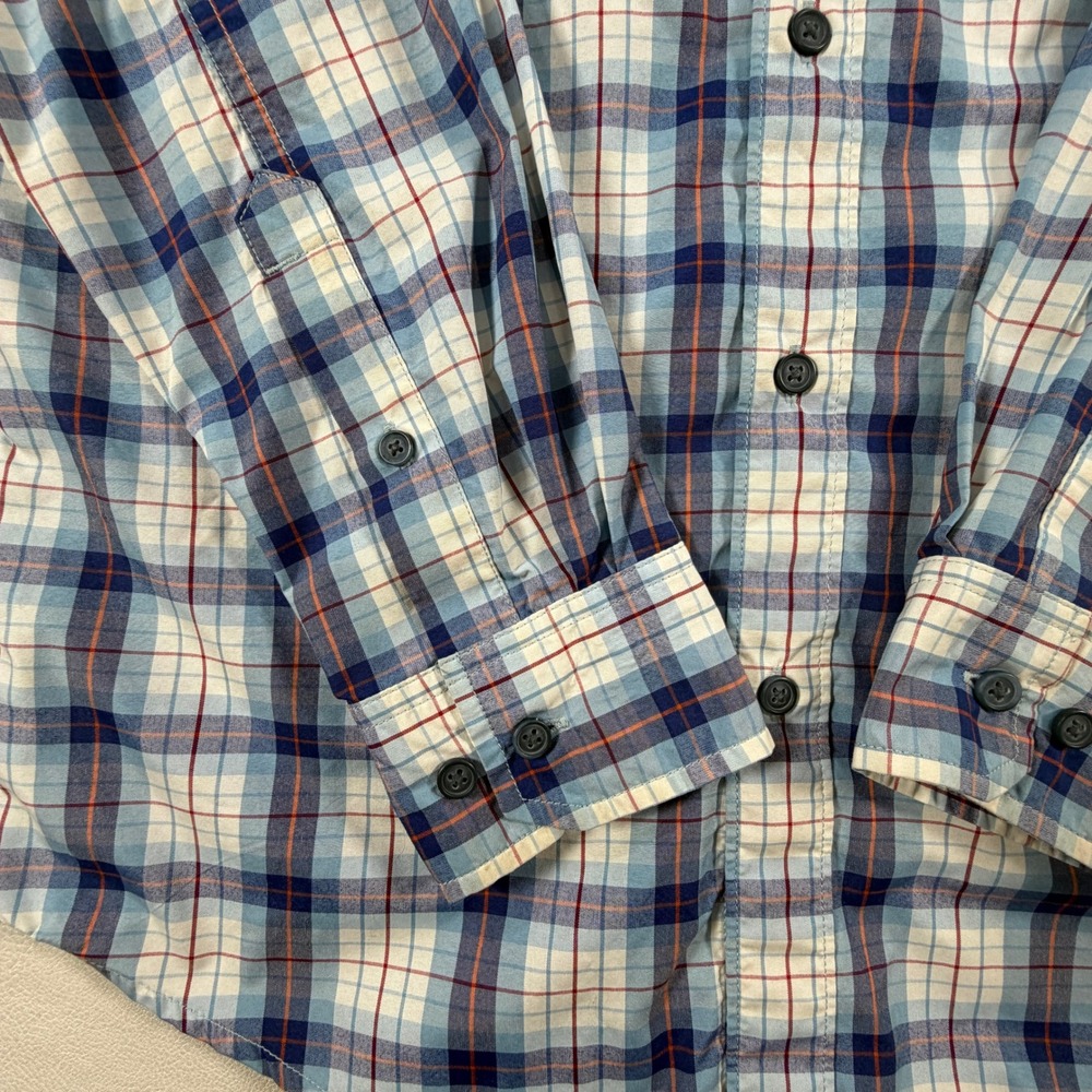 ExOfficio Insect Shield Mens Small Blue Plaid Long Sleeve Button Down Shirt - Picture 7 of 11